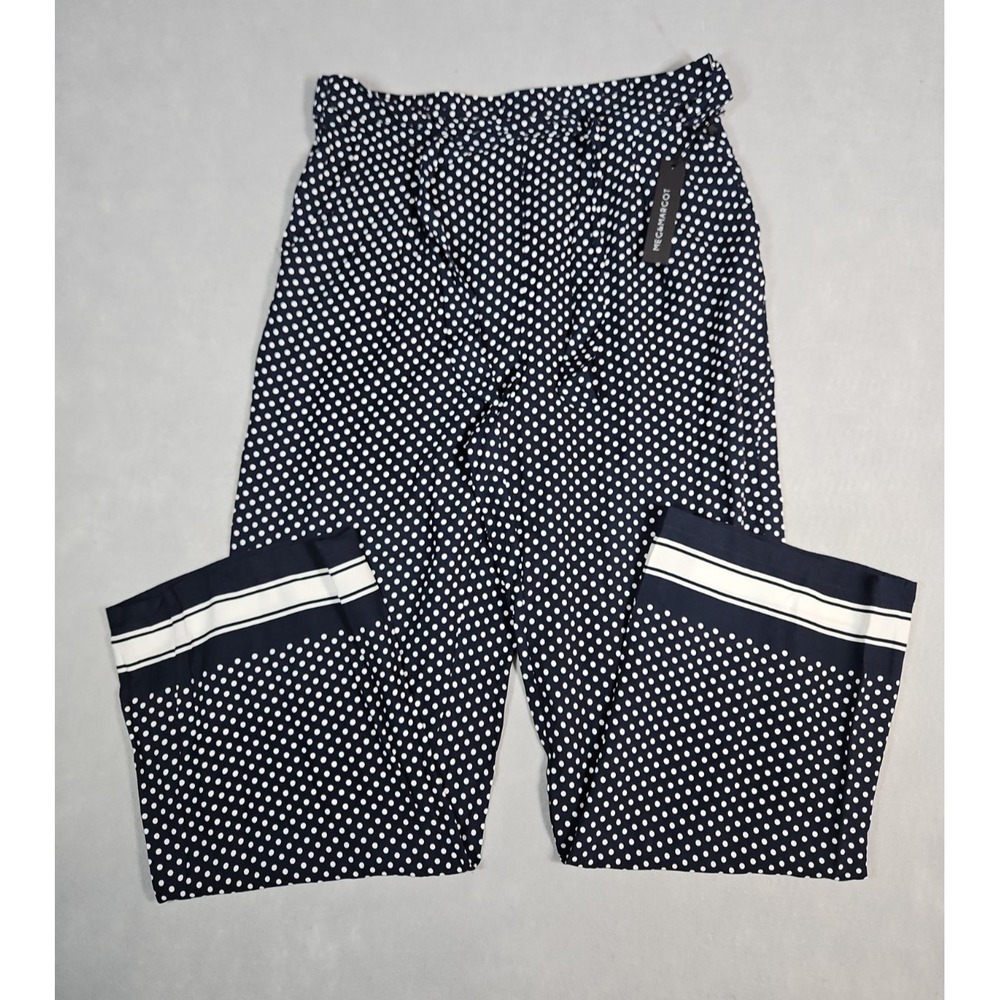 Meg & Margot Womens Blue Polka Dot Rayon Pull On Pants Size Medium‎ NWT